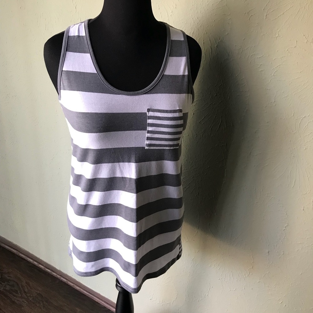 Grey & White Top